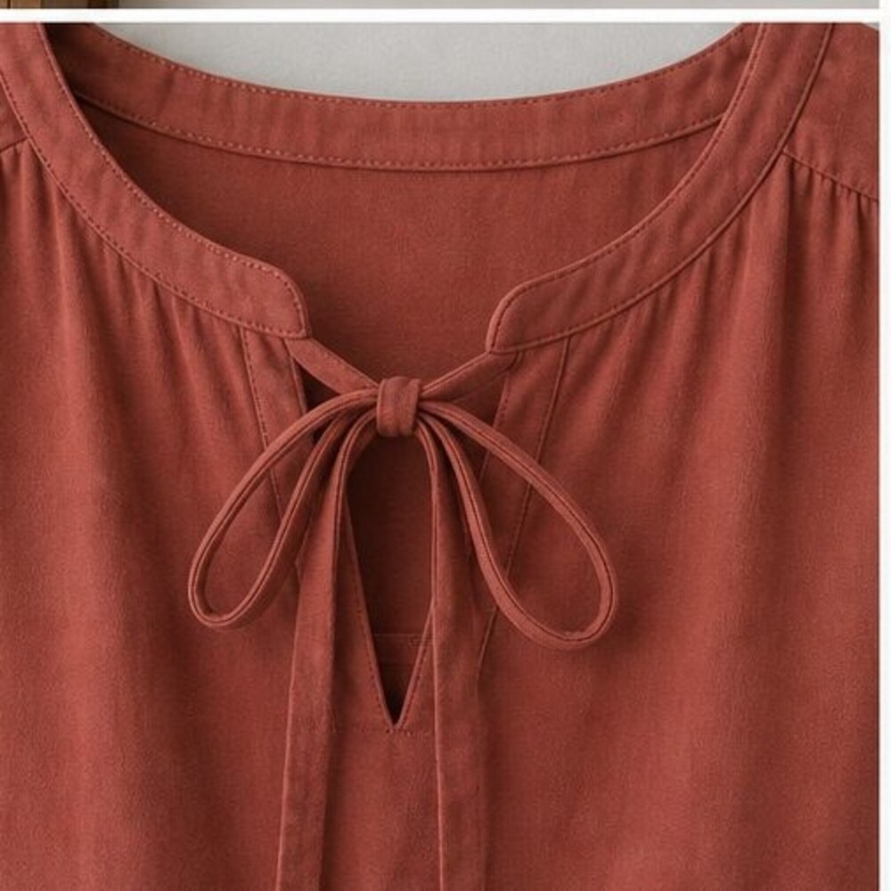 Rust Puff Sleeve Top - Picture 4 of 6